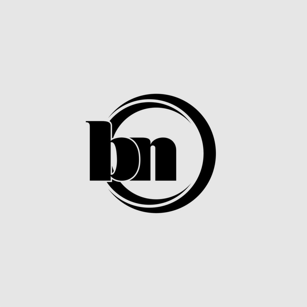 Letters BN simple circle linked line logo vector