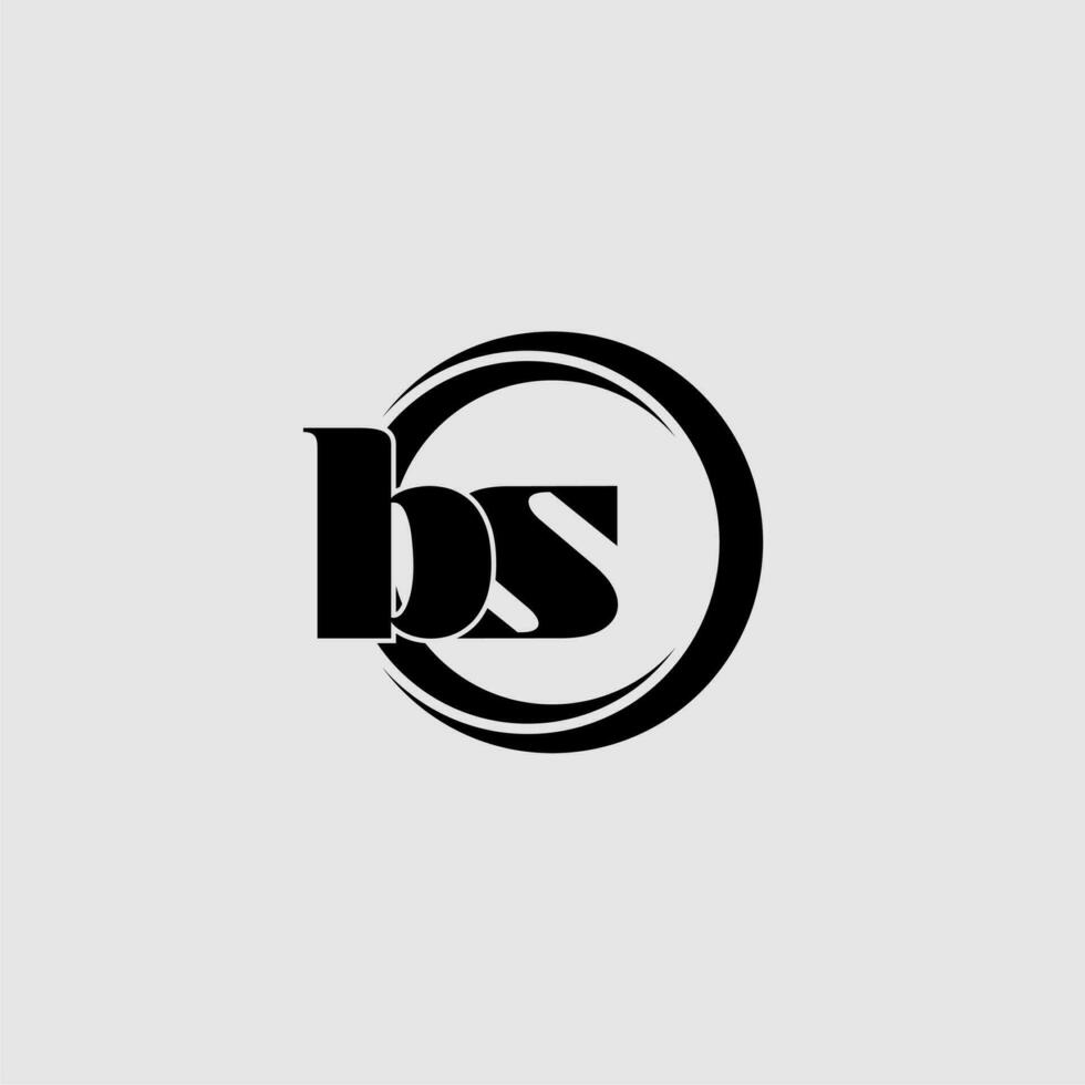 Letters BS simple circle linked line logo vector