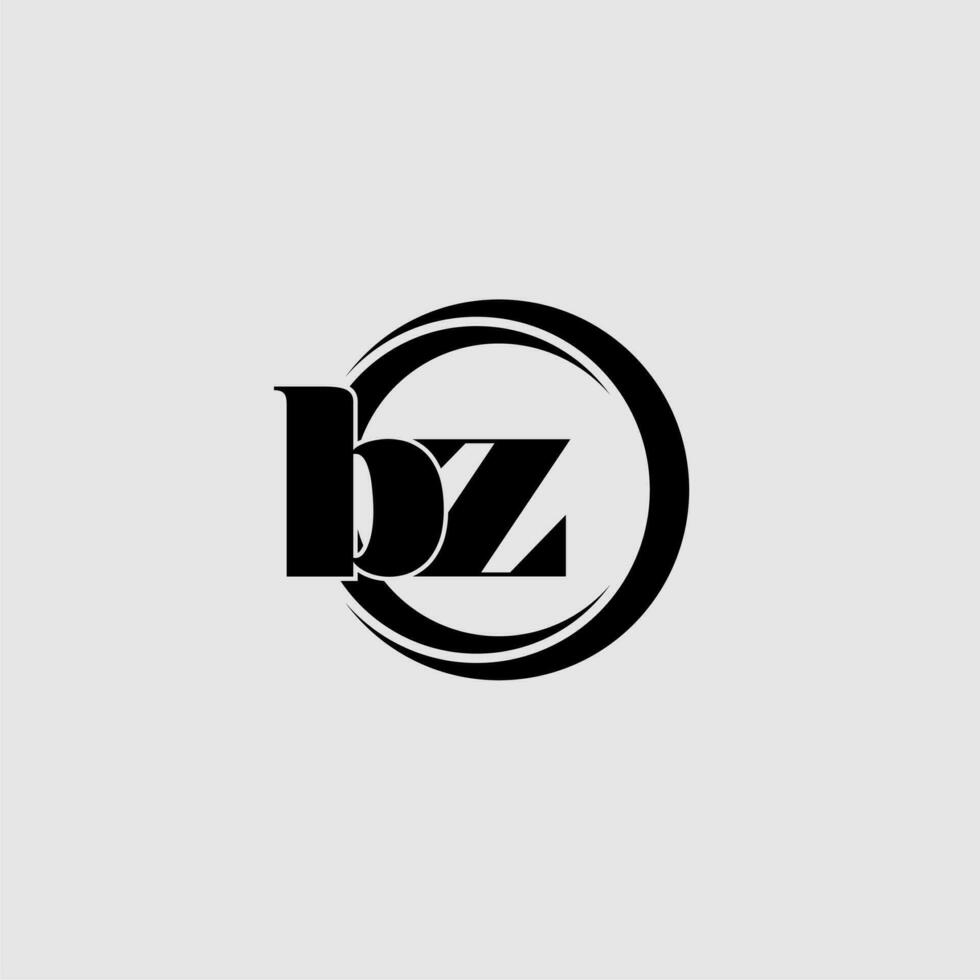 letras bz sencillo circulo vinculado línea logo vector