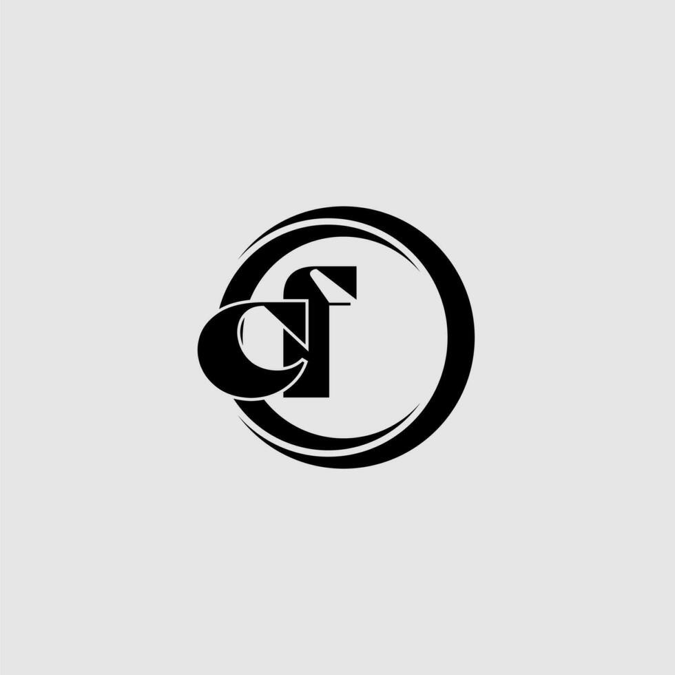 Letters CF simple circle linked line logo vector