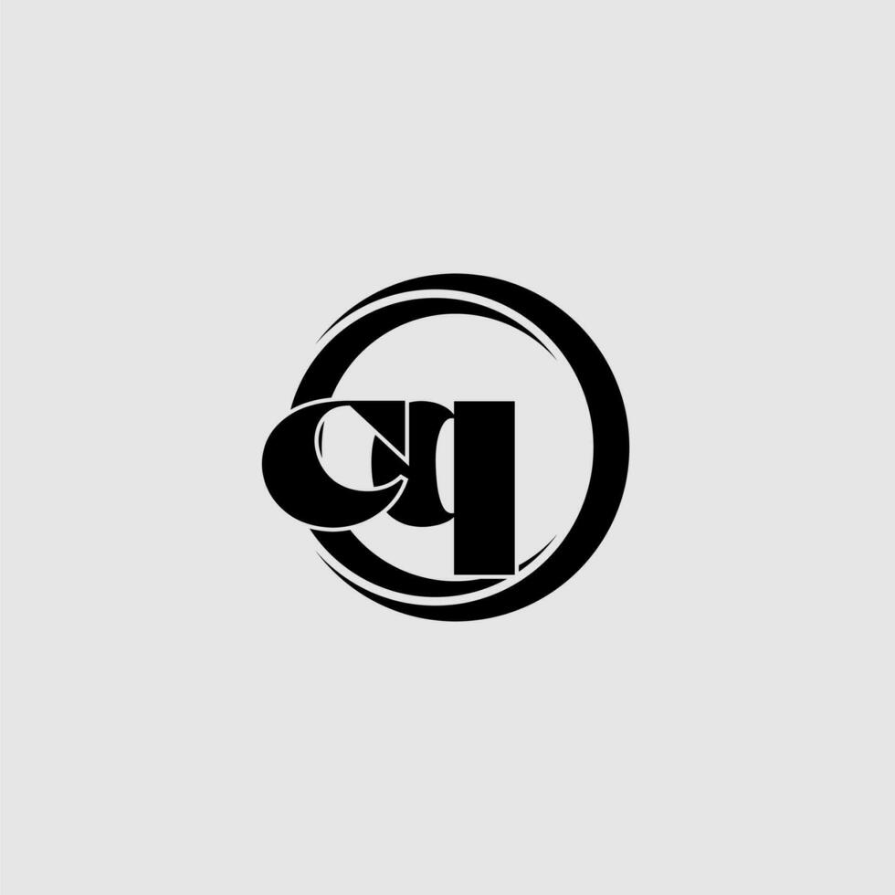 letras cq sencillo circulo vinculado línea logo vector