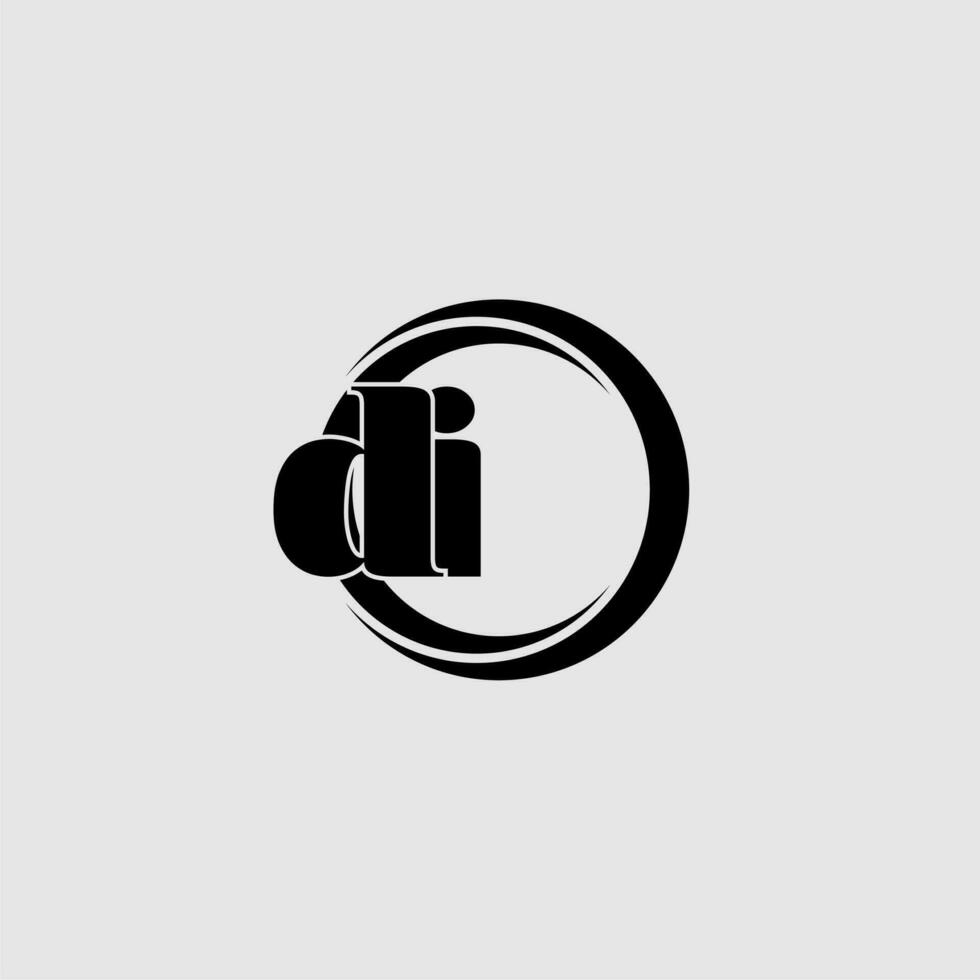 Letters DI simple circle linked line logo vector