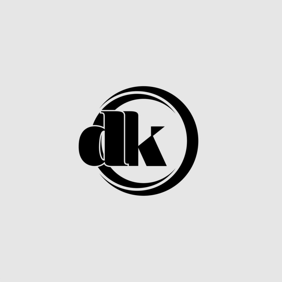 Letters DK simple circle linked line logo vector