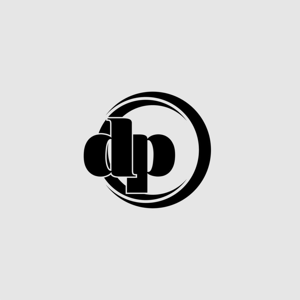 Letters DP simple circle linked line logo vector