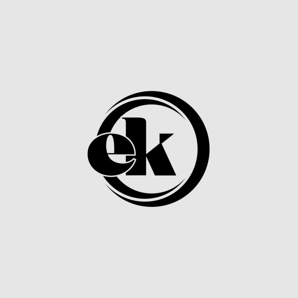 Letters EK simple circle linked line logo vector