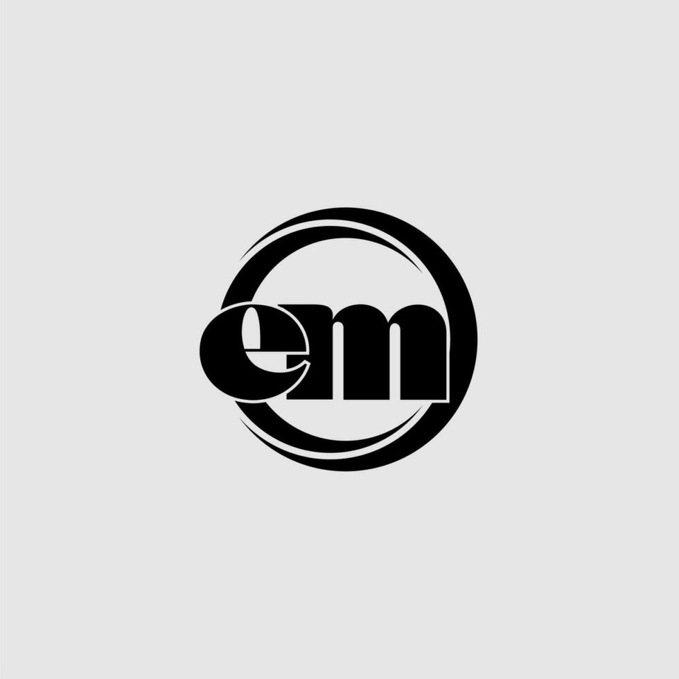 Letters EM simple circle linked line logo vector