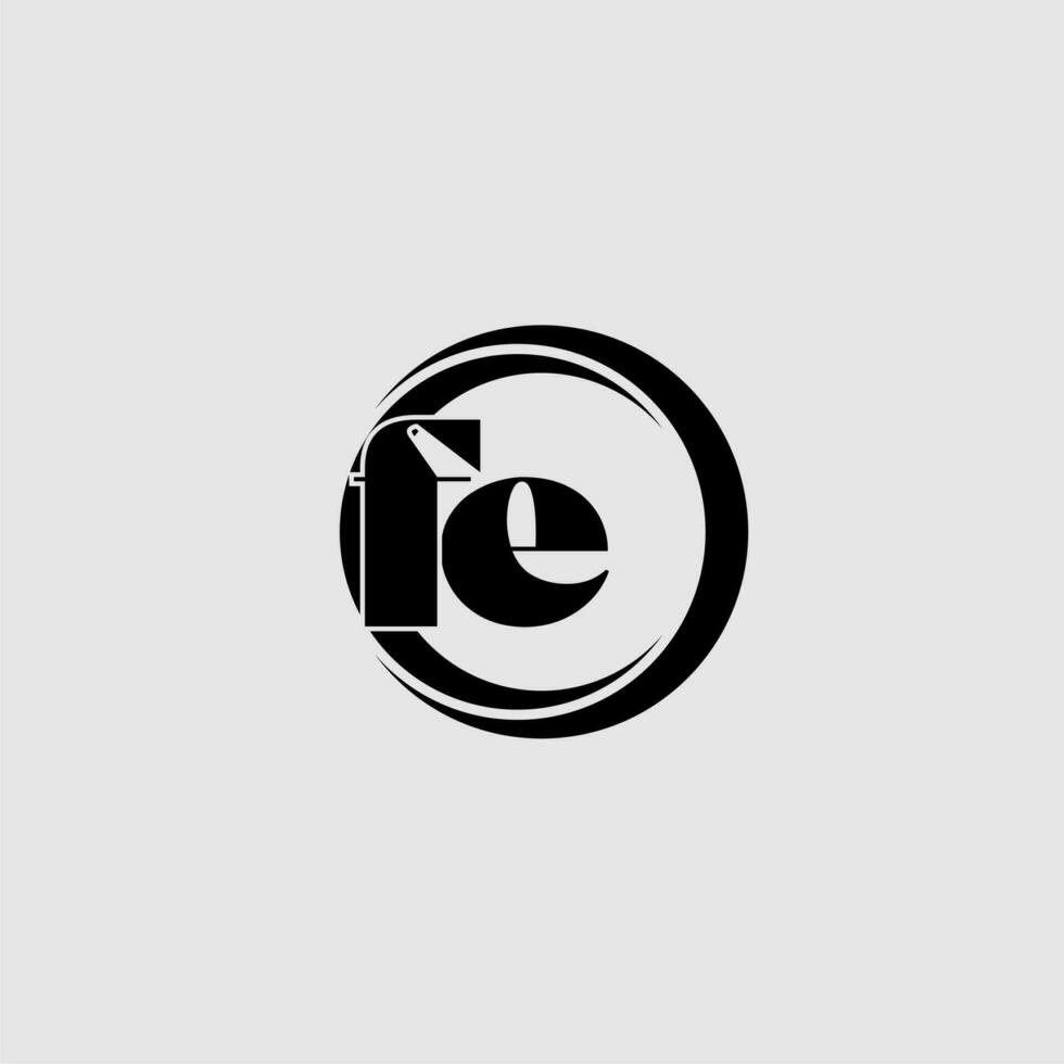 Letters FE simple circle linked line logo vector