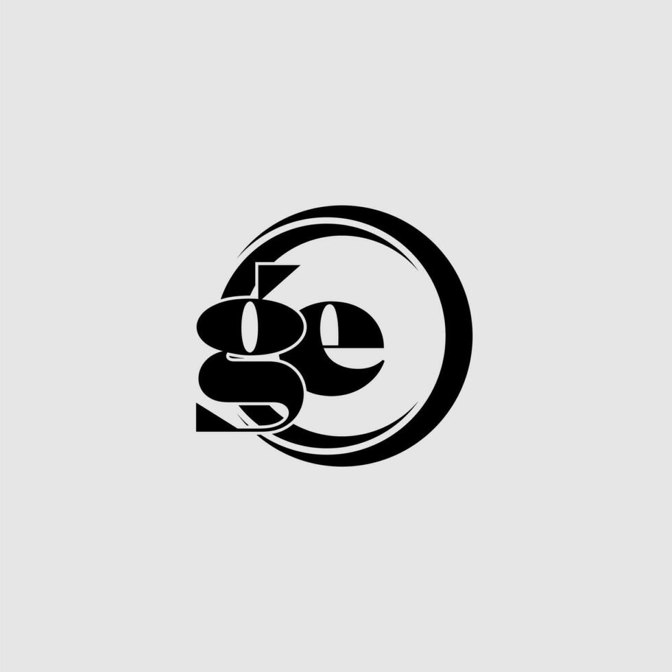 Letters GE simple circle linked line logo vector