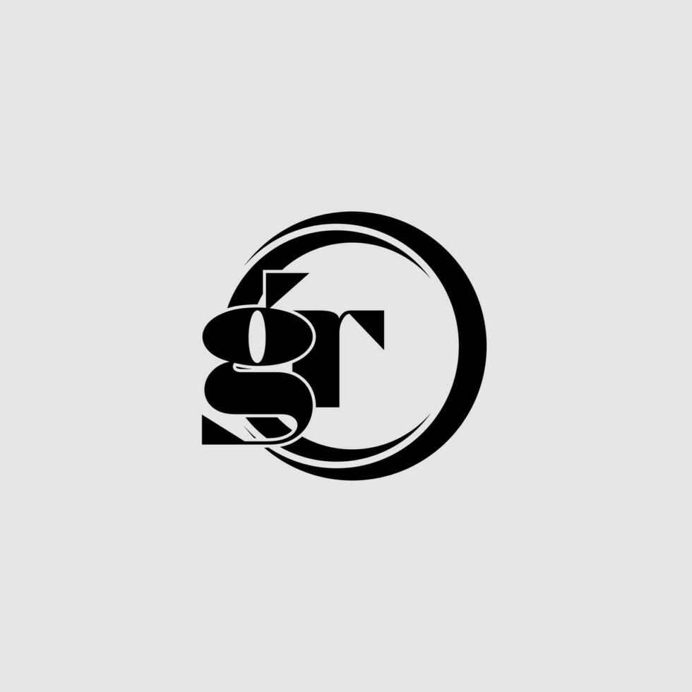 Letters GR simple circle linked line logo vector
