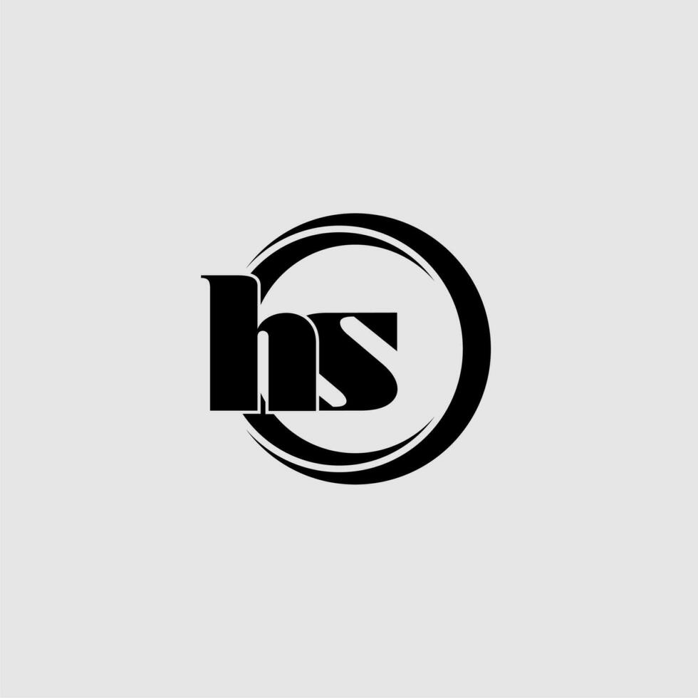 Letters HS simple circle linked line logo vector