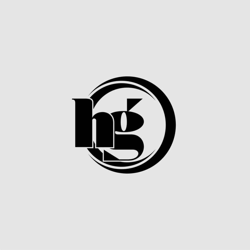 Letters HG simple circle linked line logo vector