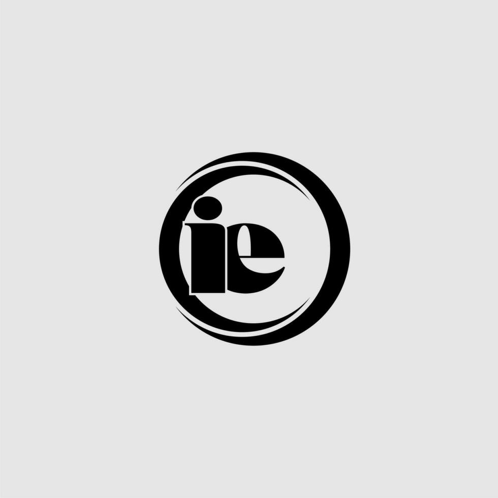 Letters IE simple circle linked line logo vector