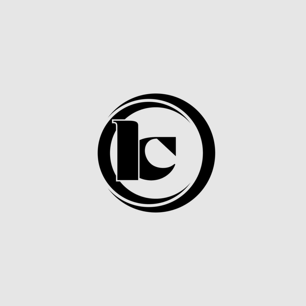 Letters LC simple circle linked line logo vector