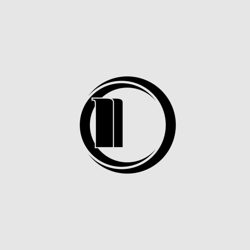 Letters LL simple circle linked line logo vector