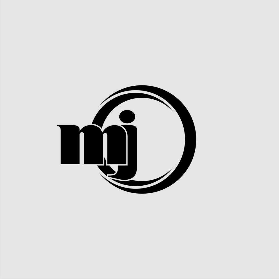 Letters MJ simple circle linked line logo vector