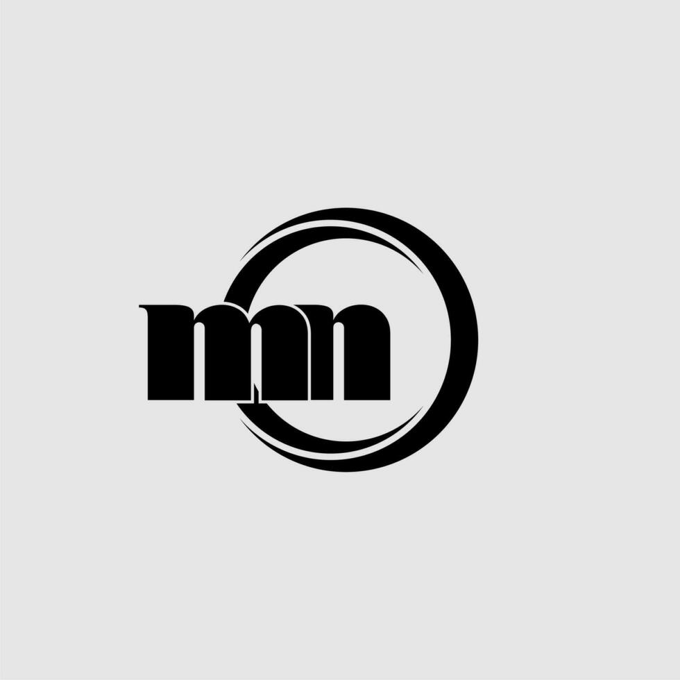 Letters MN simple circle linked line logo vector