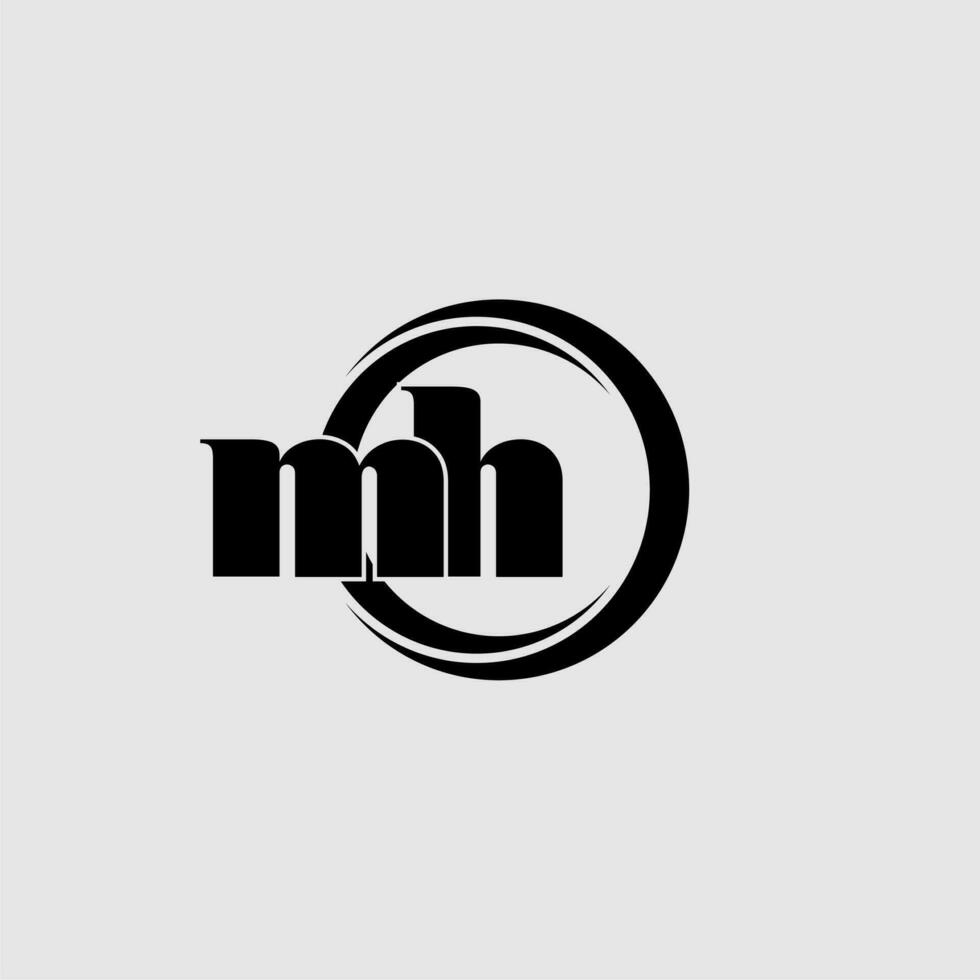 Letters MH simple circle linked line logo vector