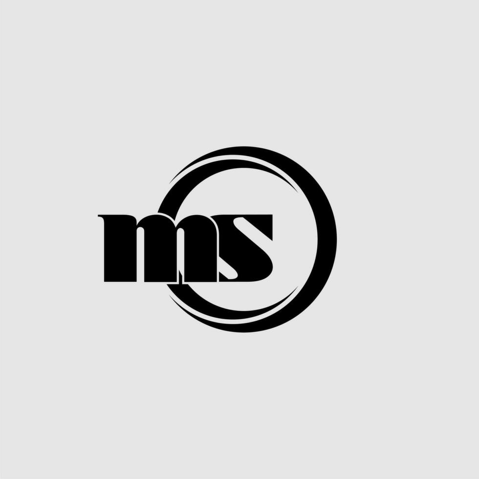 Letters MS simple circle linked line logo vector