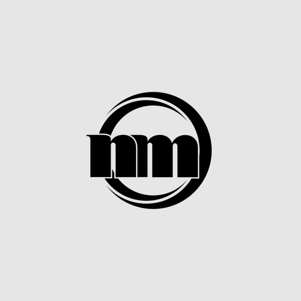 Letters NM simple circle linked line logo vector