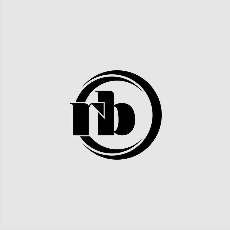 Letters RB simple circle linked line logo vector