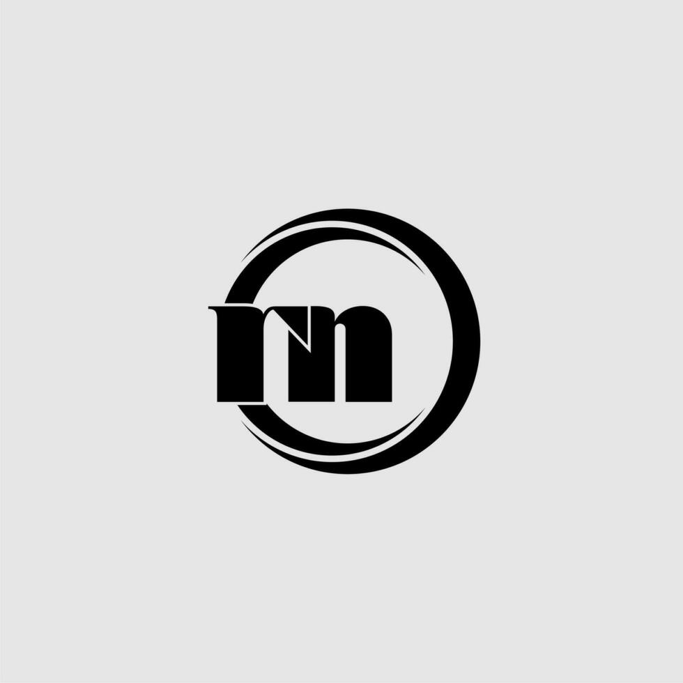Letters RN simple circle linked line logo vector