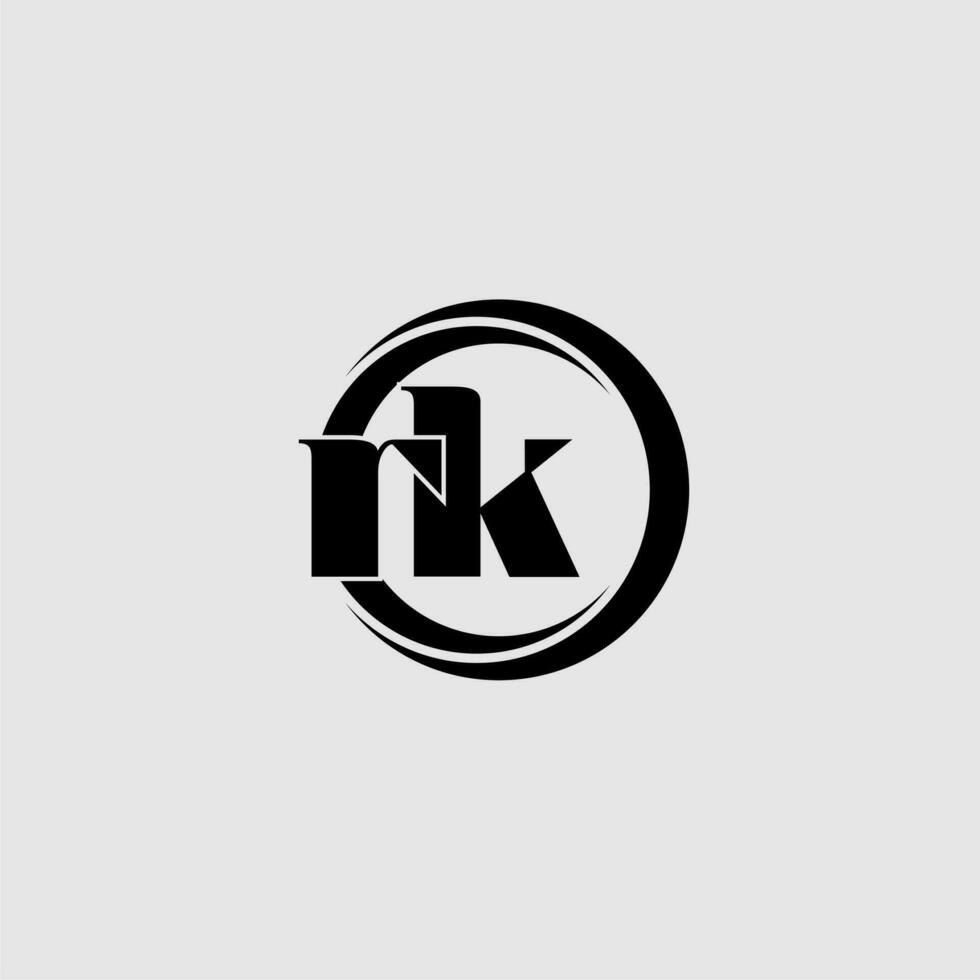 Letters RK simple circle linked line logo vector