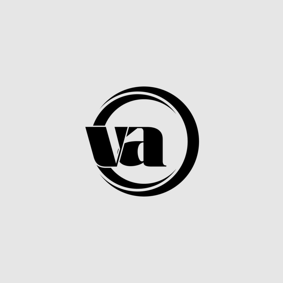Letters VA simple circle linked line logo vector
