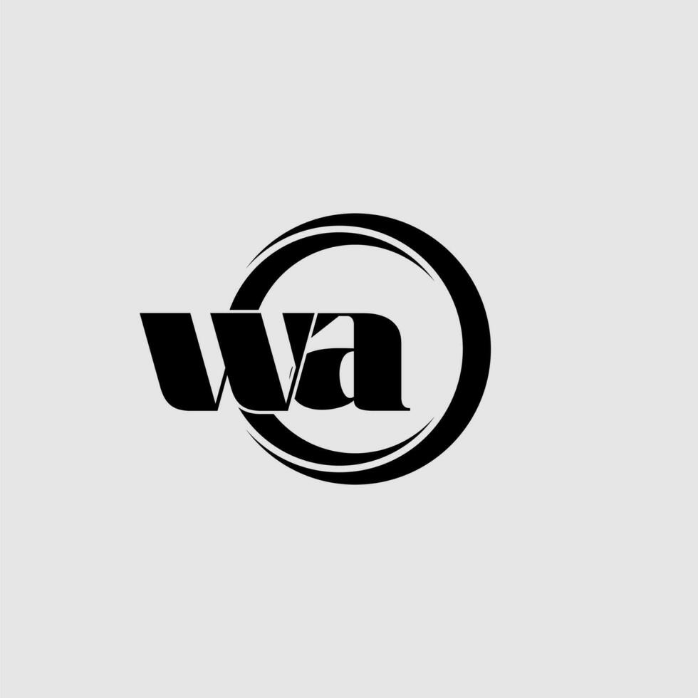 Letters WA simple circle linked line logo vector