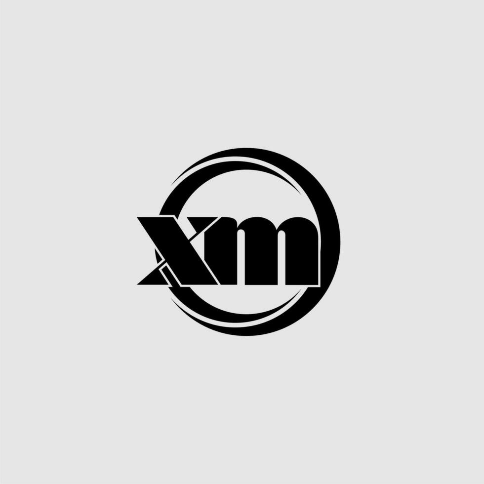 Letters XM simple circle linked line logo vector