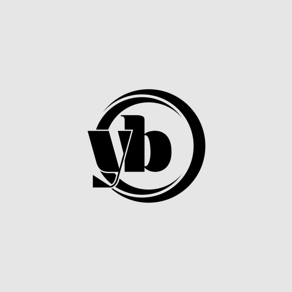 Letters YB simple circle linked line logo vector