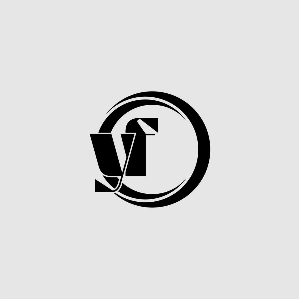 Letters YF simple circle linked line logo vector