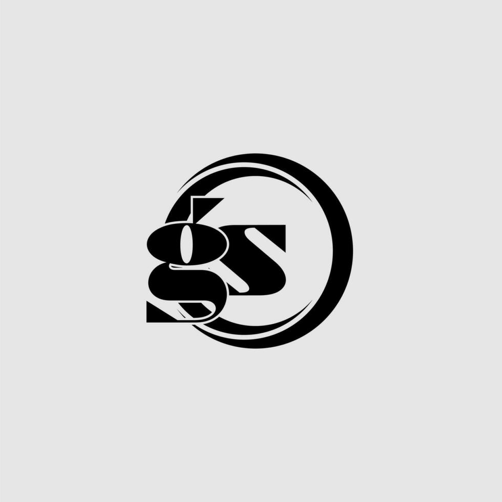 Letters GS simple circle linked line logo vector