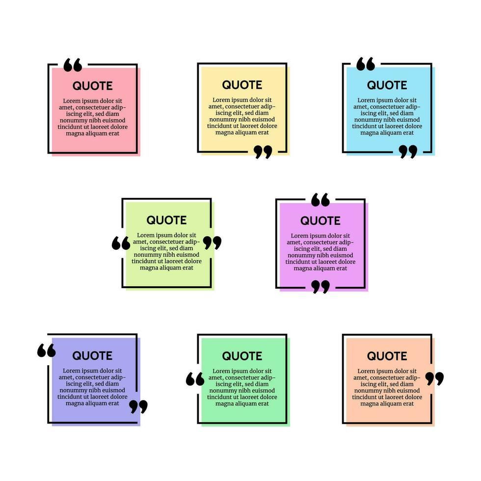 Set of quote box frames vector