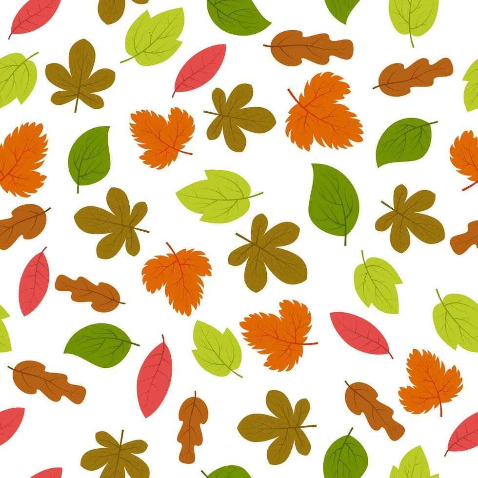 Seamless pattern with autumn leaves. Vector illustration.