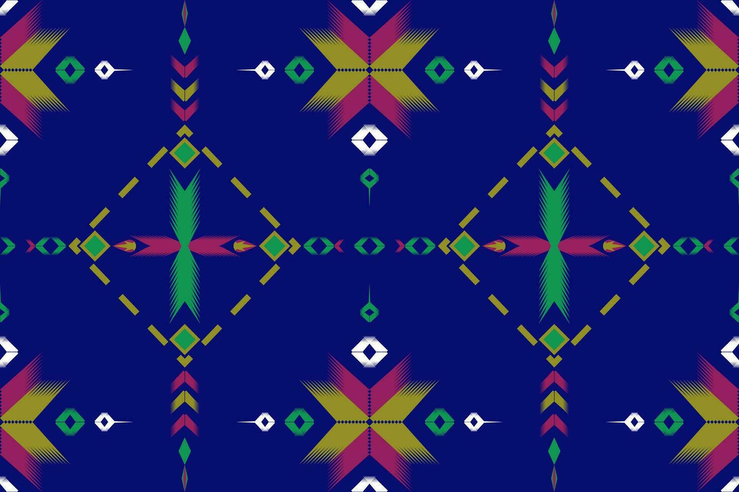 Geometric seamless pattern  for block print,batik,fabric,textile.Ethnic abstract ikat.Colorful abstract contemporary seamless pattern.Hand drawn unique print. vector