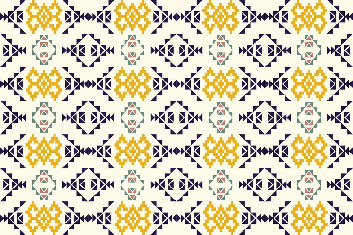 Aztec geometric pattern for vibrant color.Damask style pattern for textile and decoration.Ethnic abstract ikat.Seamless pattern in tribal.Native aztec boho vector design.