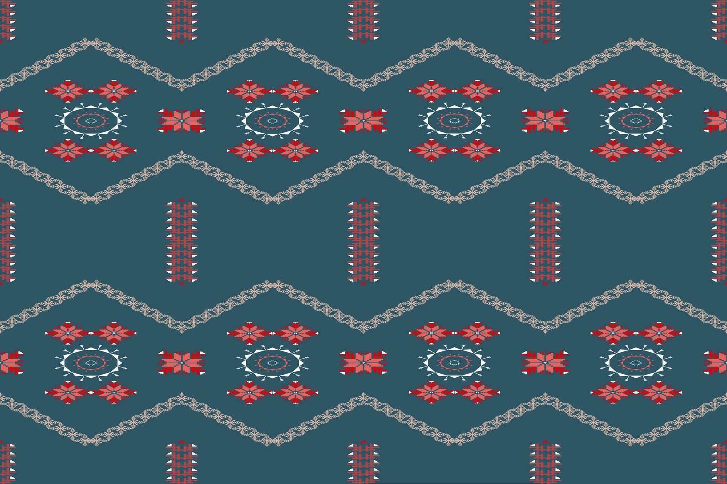 Geometric seamless pattern  for block print,batik,fabric,textile.Ethnic abstract ikat.Colorful abstract contemporary seamless pattern.Hand drawn unique print. vector