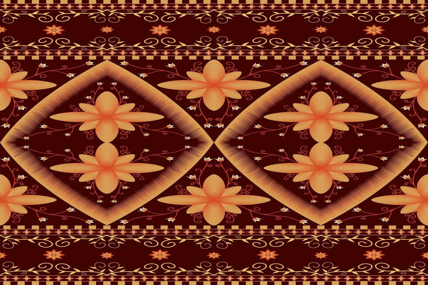Ethnic abstract ikat seamless pattern in tribal.Fabric Indian and maxican style. Design for background, wallpaper, illustration, fabric, clothing, carpet, textile, batik, embroidery. vector