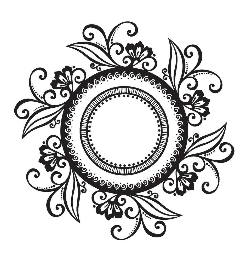 flor vides vector diseño en negro y blanco