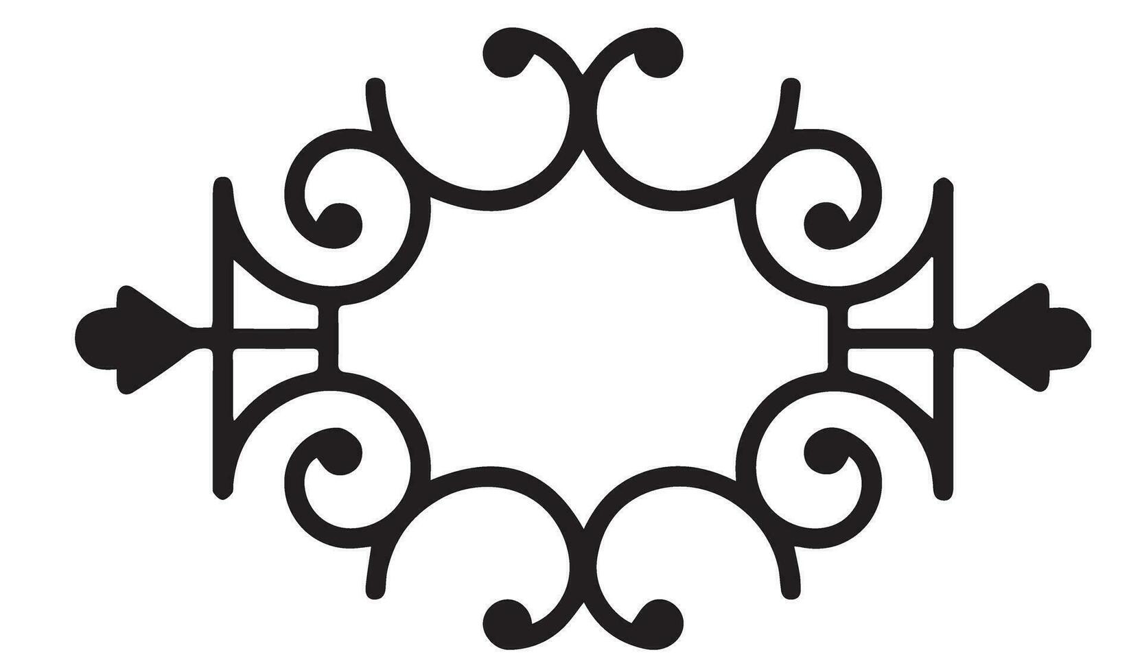 Flower Vines Vector Design in Black and White