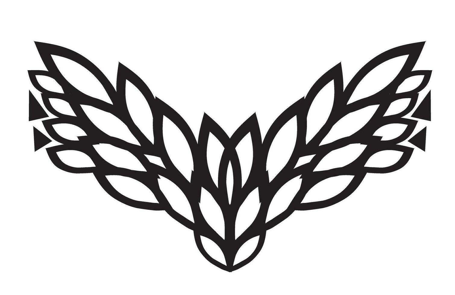 Flower Vines Vector Design in Black and White