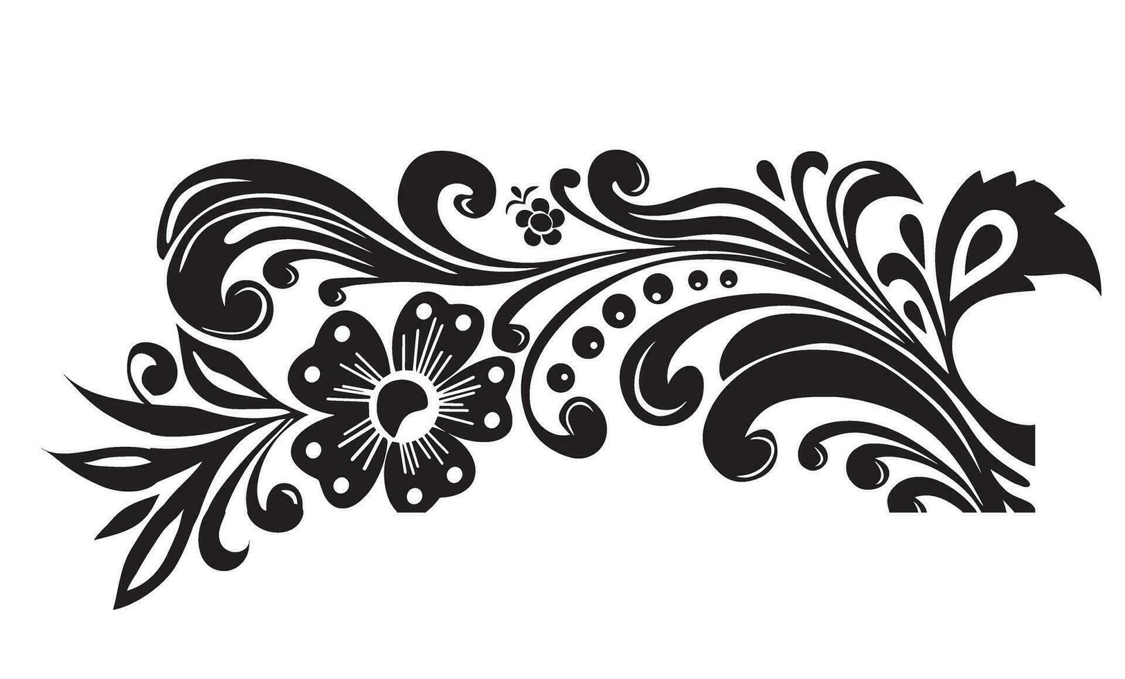 Flower Vines Vector Design in Black and White 28268481 Vector Art at