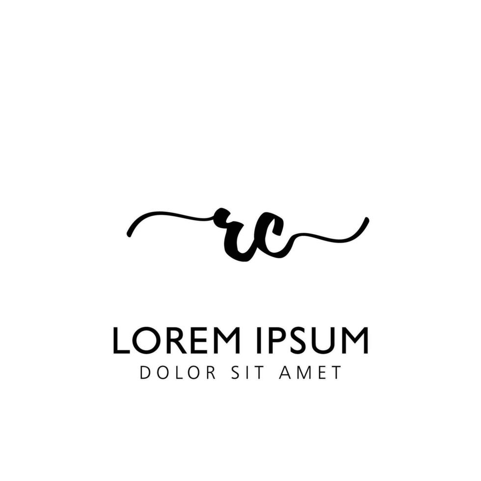 RC Initial Handwriting Template Design vector
