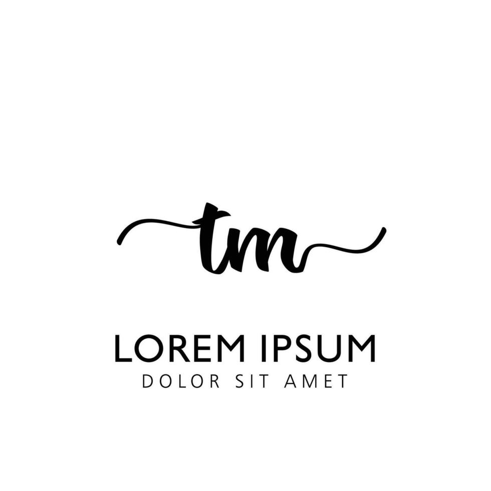 TM Initial Handwriting Template Design vector