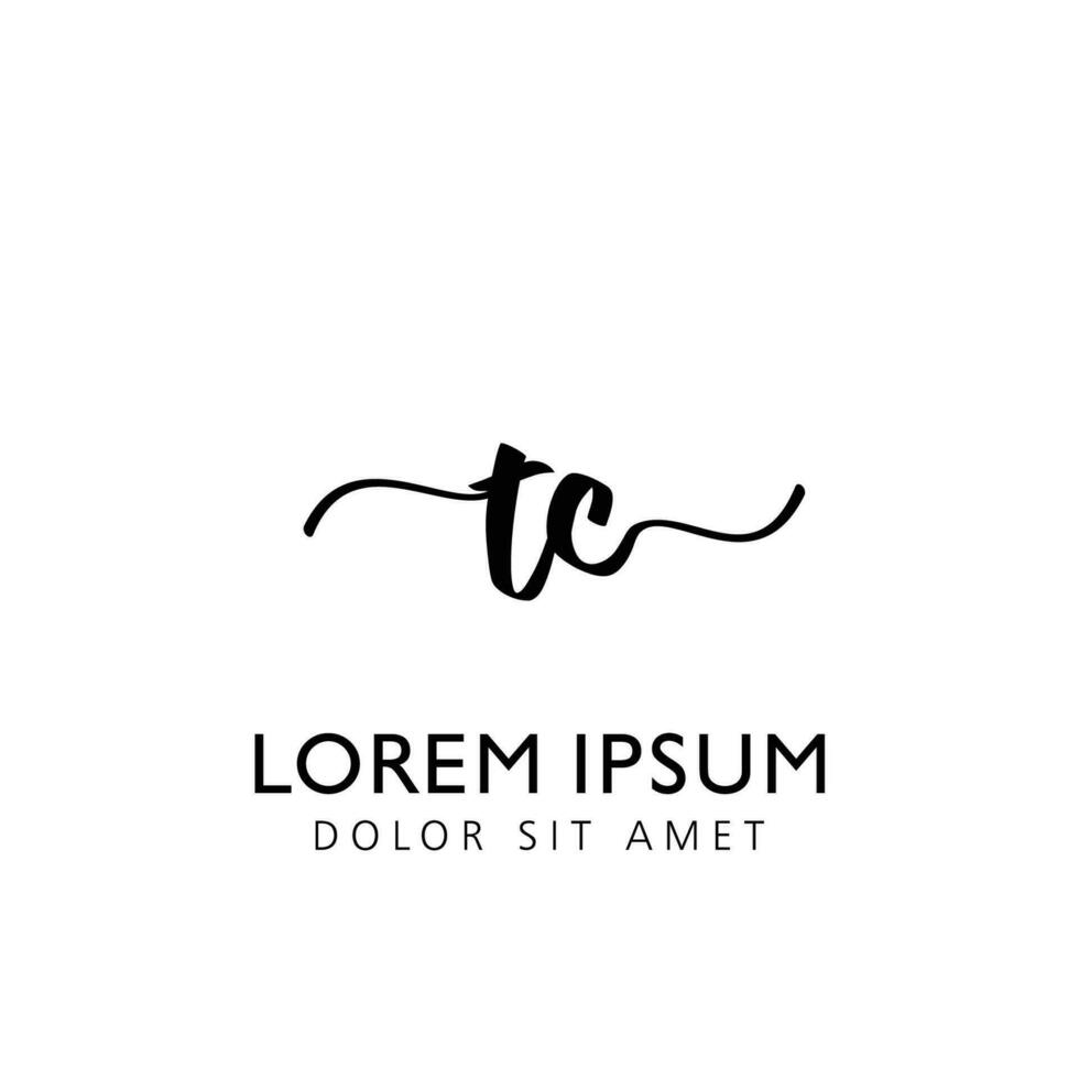 TC Initial Handwriting Template Design vector