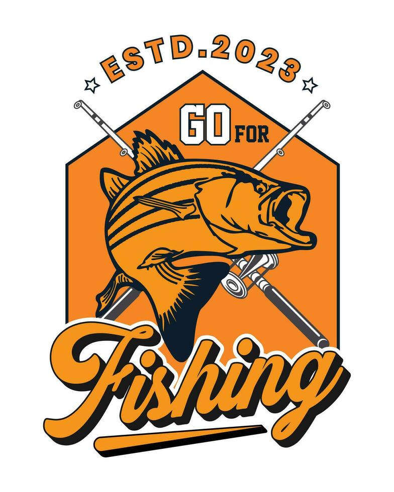 diseño de camiseta de pesca vector