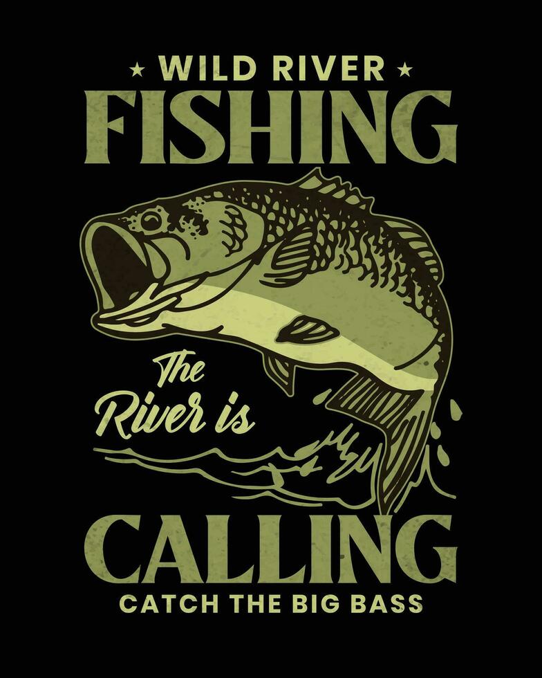 diseño de camiseta de pesca vector