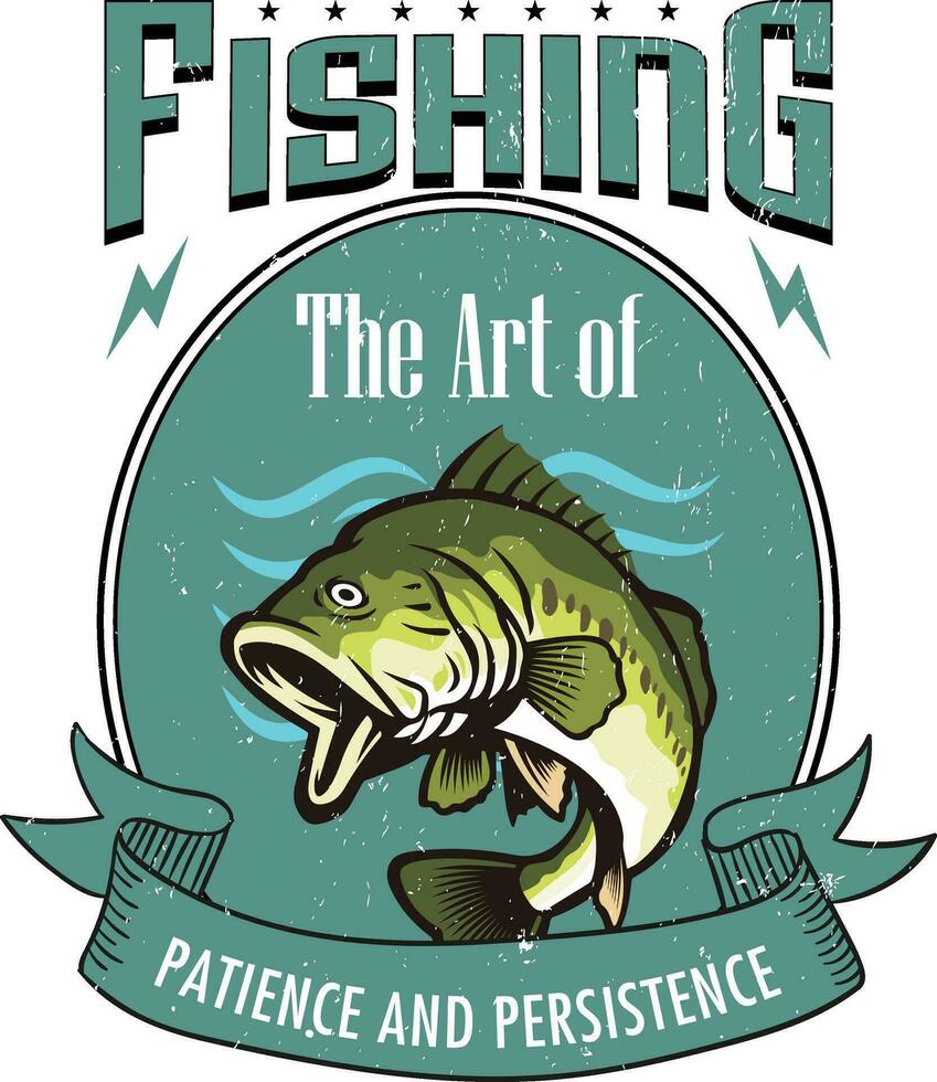 Fishing T-shirt Design vector