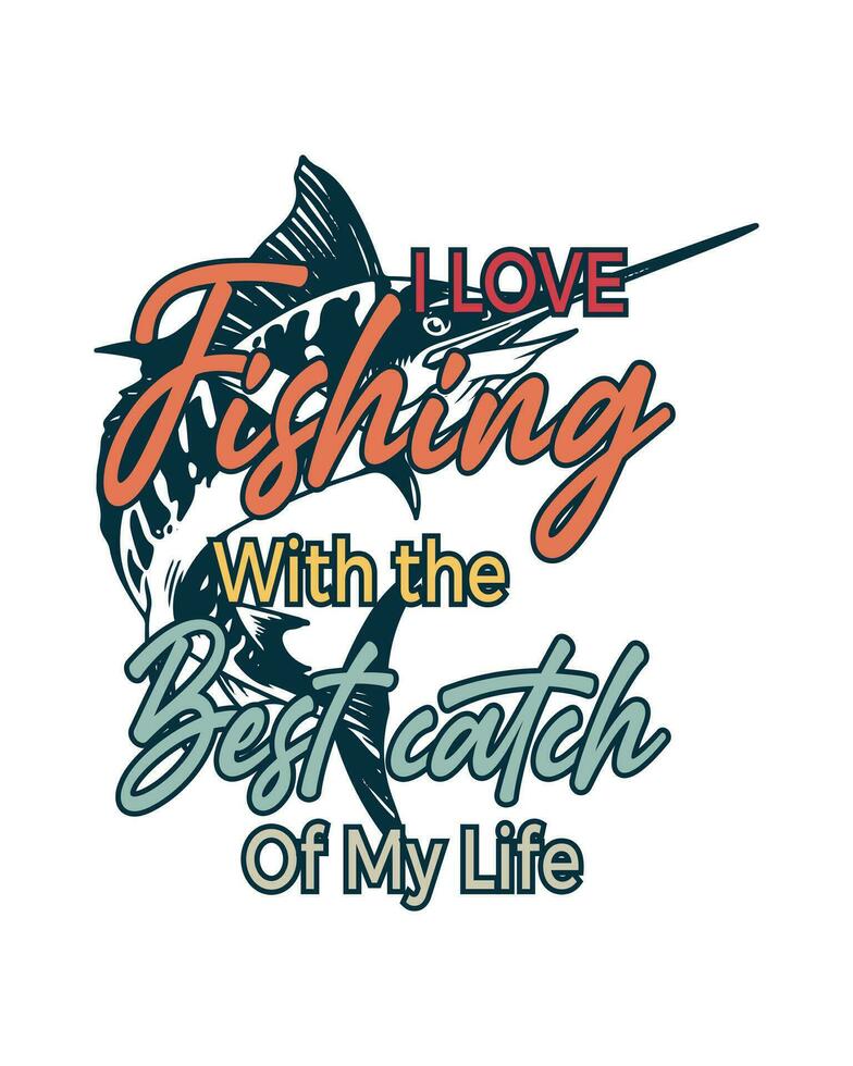 Fishing T-shirt Design vector