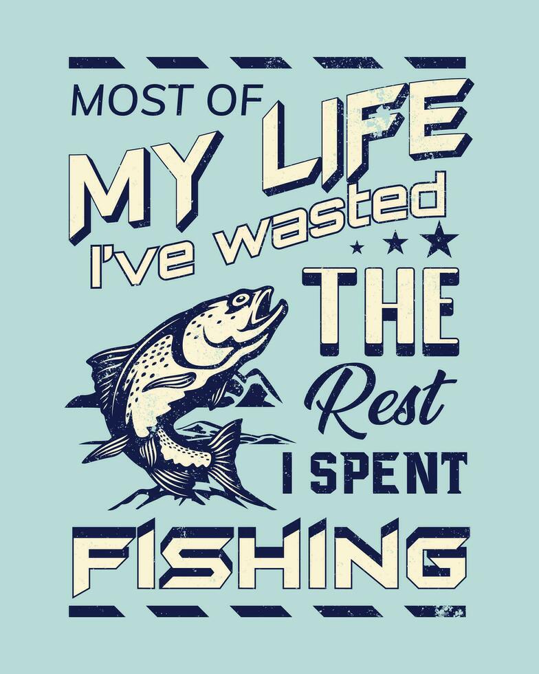 diseño de camiseta de pesca vector